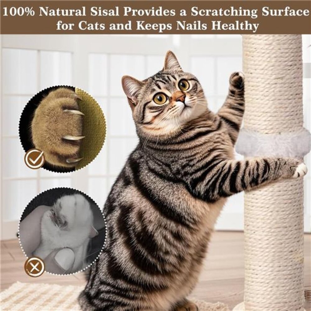 Cat Scratching Post Sisal Interactive Furniture Toys Cats Adults - Picture 7 of 7